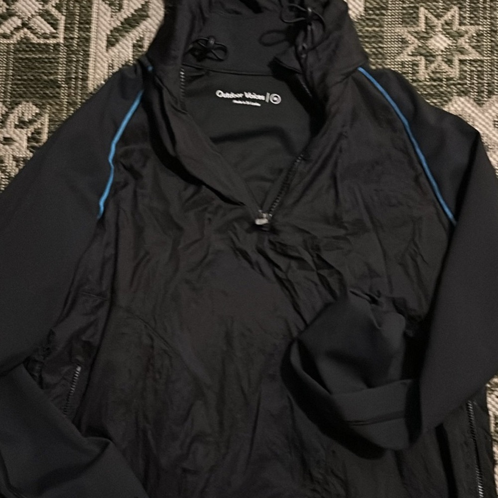 Outdoor Voices Black pull over jacket with colorful accents